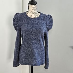 INC International Concepts Puffed Shoulder Sweater in Blue